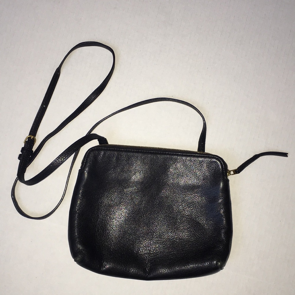 Babaton Black Leather Crossbody Bag